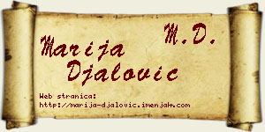 Marija Đalović vizit kartica